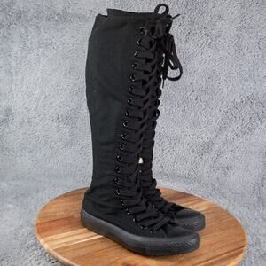 CONVERSE ALL STAR Chuck Taylor GOTH Knee High Black Tall Monochromatic Boot SZ 5